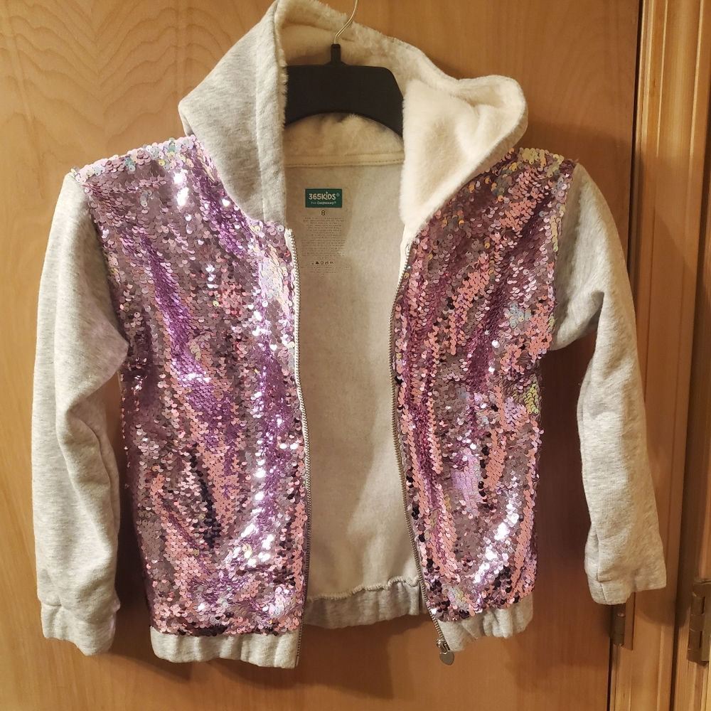 Kids, Size 8, Garanimals Plush Grey Hooded Jacket